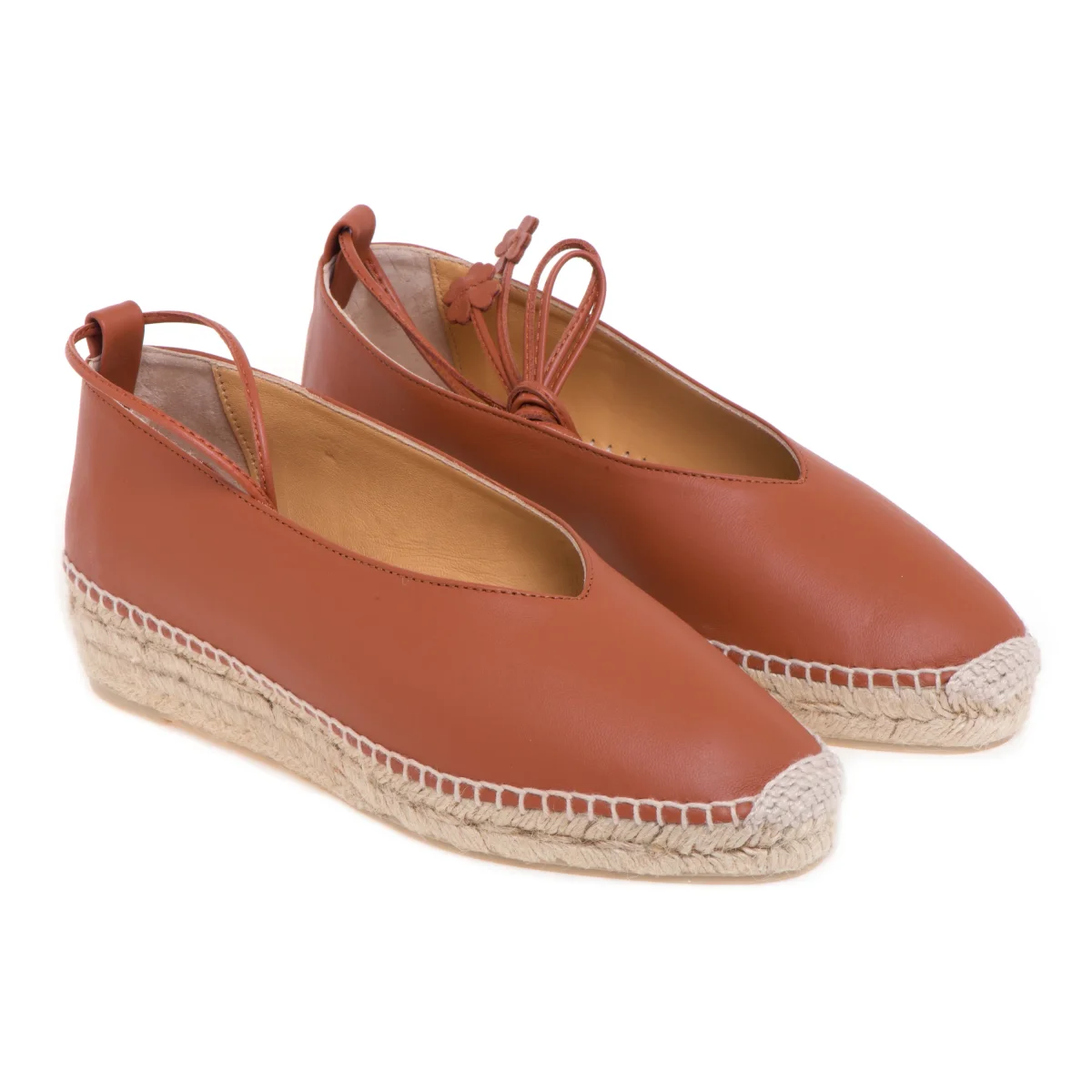 Castañer, espadrilla "GEA" stile ballerina in pelle con allacciatura in caviglia - immagine 3