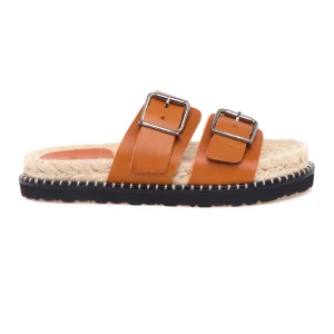 Castañer, ciabatta "Ter" in pelle con doppia fascia regolabile