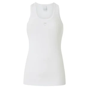 Top/canotta Pinko a costine con logo Love Birds