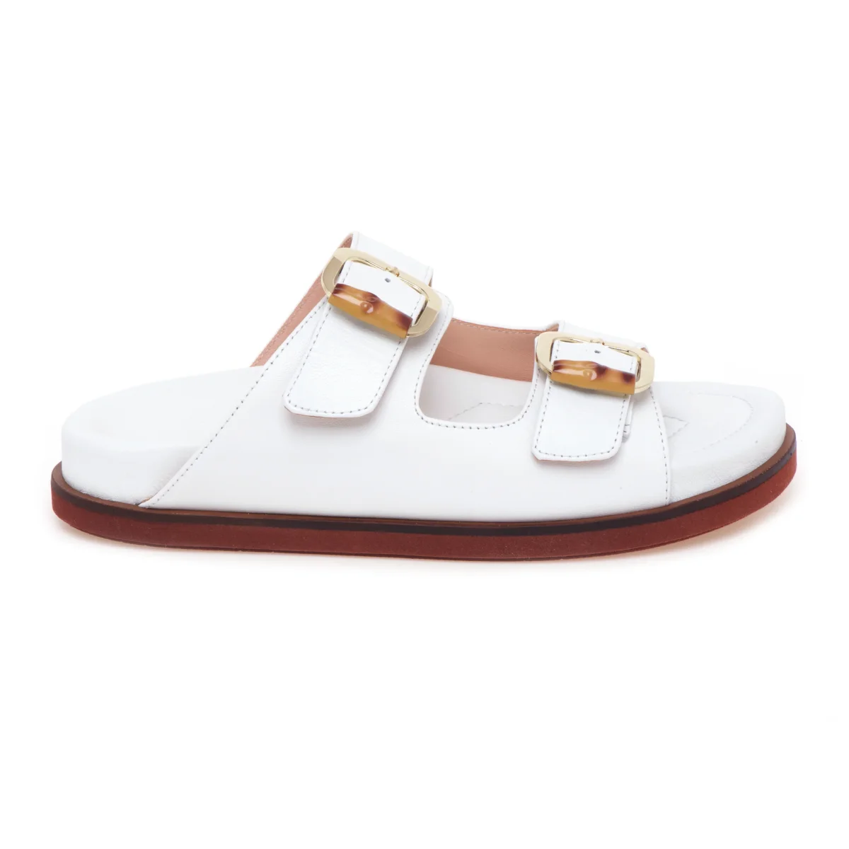 Ciabatta in pelle Lorenzo Mari con doppia fibbia e fussbet anatomico - immagine 2