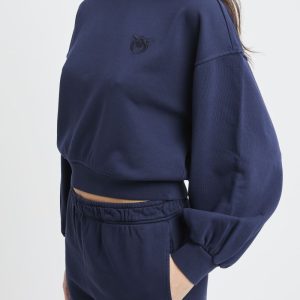 Felpa Pinko in cotone con ricamo Love Birds