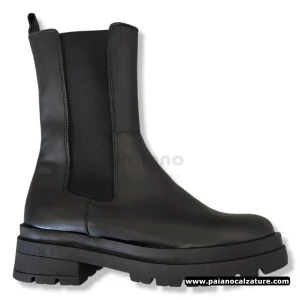 Stivaletto made in italy 115 nero pelle beatles alto