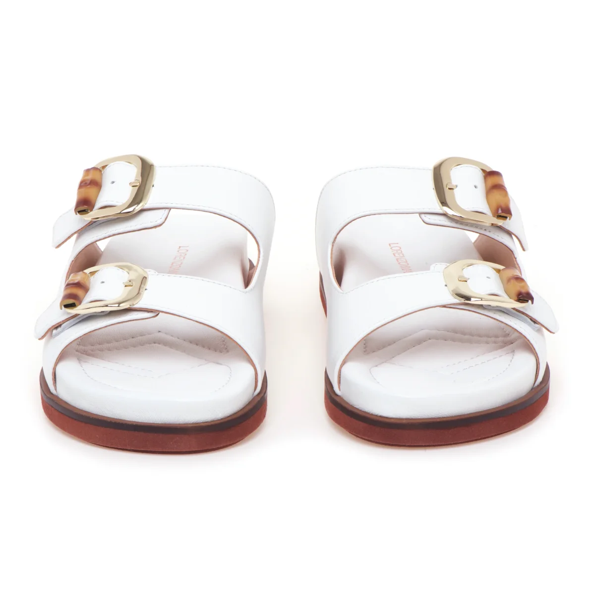 Ciabatta in pelle Lorenzo Mari con doppia fibbia e fussbet anatomico - immagine 6