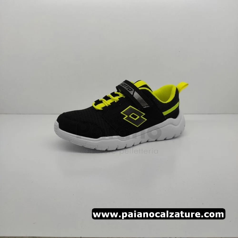 Scarpa ginnastica Lotto 215794 1js nero/giallo fluo da bambino - immagine 6