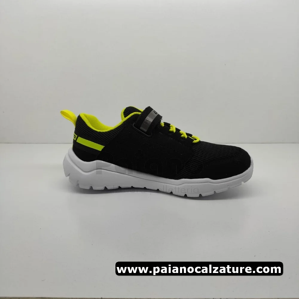 Scarpa ginnastica Lotto 215794 1js nero/giallo fluo da bambino - immagine 3