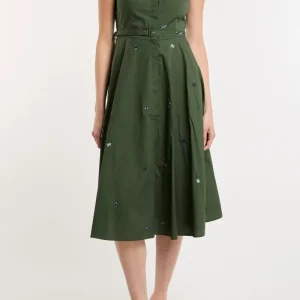 Marella, abito chemisier Ensign in cotone con ricami