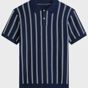 Polo Rigata Con Logo Su Manica Uomo