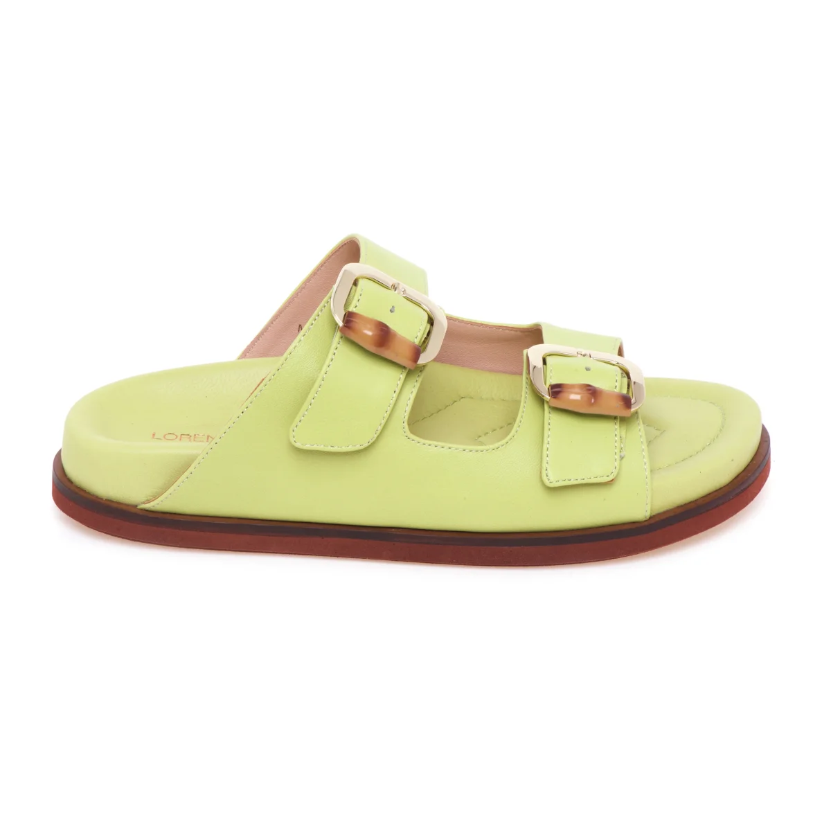 Ciabatta in pelle Lorenzo Mari con doppia fibbia e fussbet anatomico - immagine 2