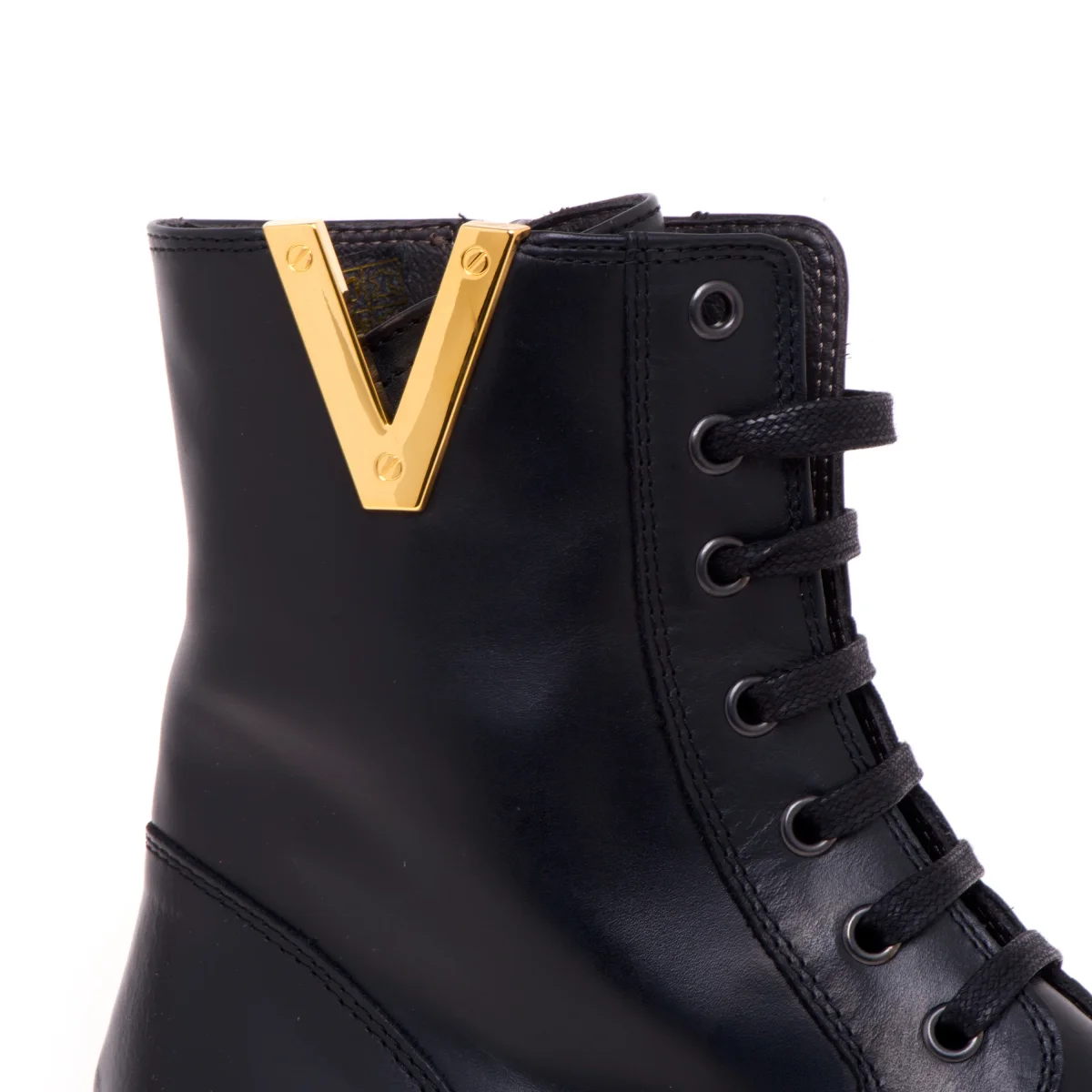 Anfibio Via Roma 15 in pelle "V" in metallo dorato - immagine 5