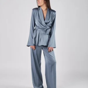 Giacca Silence in satin denim