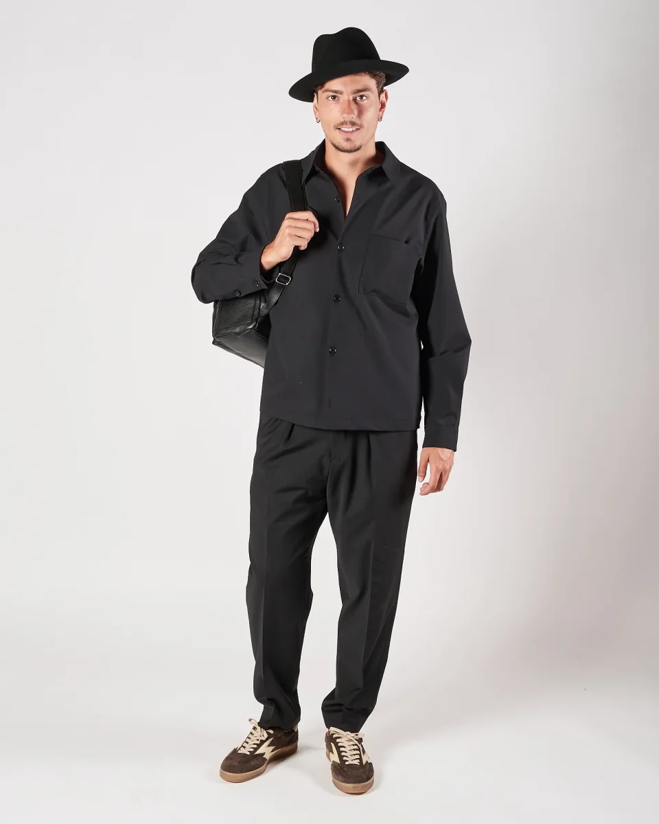 Pantalone A|STORE uomo in lana con pences nero - immagine 5