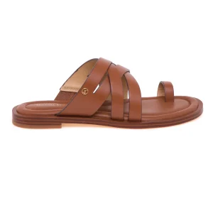 Ciabatta infradito Michael Kors "Nora" in pelle con fasce incrociate