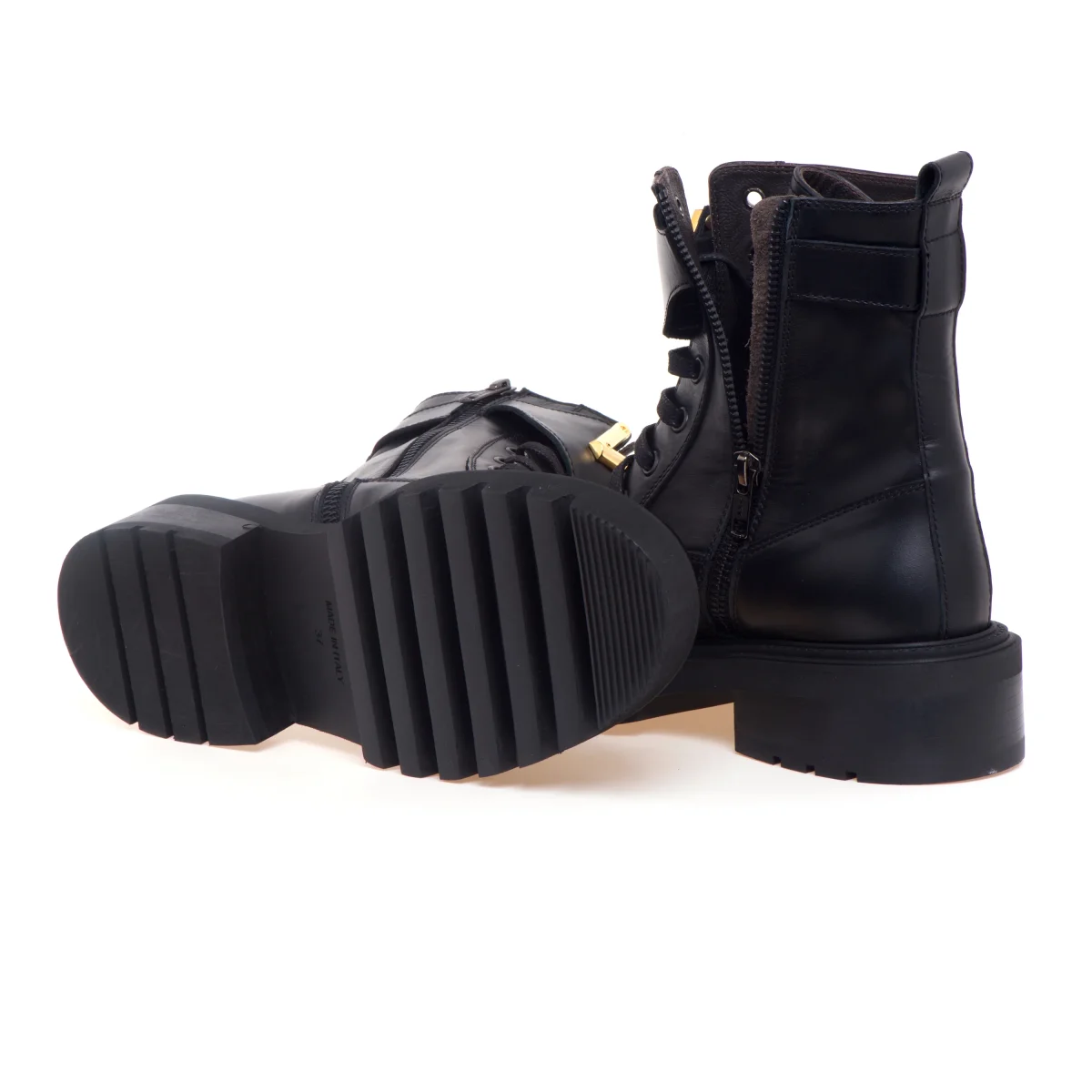 Anfibio Via Roma 15 in pelle con patta frontale con "V" - immagine 5