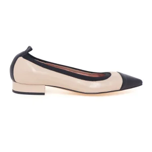 Ballerina a punta Anna F. in nappa bicolore con tacco 1,5 cm