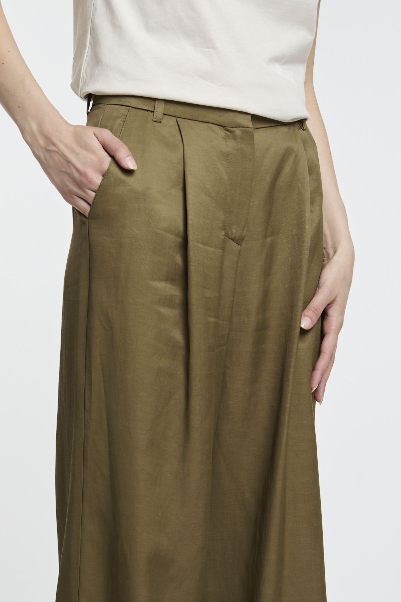 Pantalone ampio Kaos in viscosa e lino con pinces - immagine 6