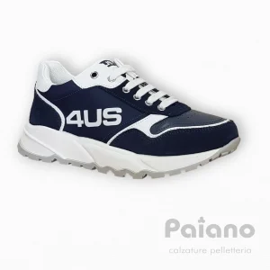 Paciotti 4us 42790 sneakers  blu camoscio logo bianco