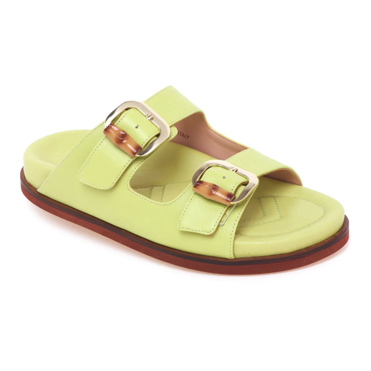 Ciabatta in pelle Lorenzo Mari con doppia fibbia e fussbet anatomico - immagine 5