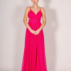 Abito fucsia con stola