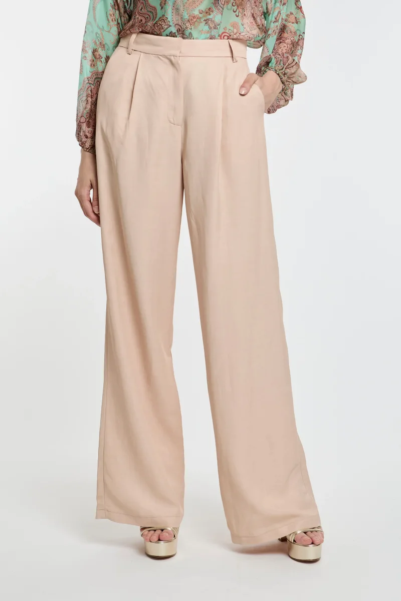 Pantalone ampio Kaos in viscosa e lino con pinces - immagine 2