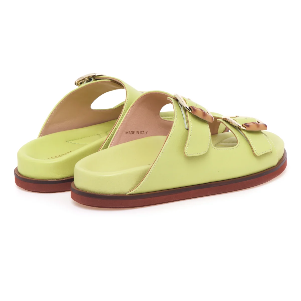 Ciabatta in pelle Lorenzo Mari con doppia fibbia e fussbet anatomico - immagine 4