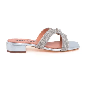 Ciabatta Bibi Lou in pelle con strass