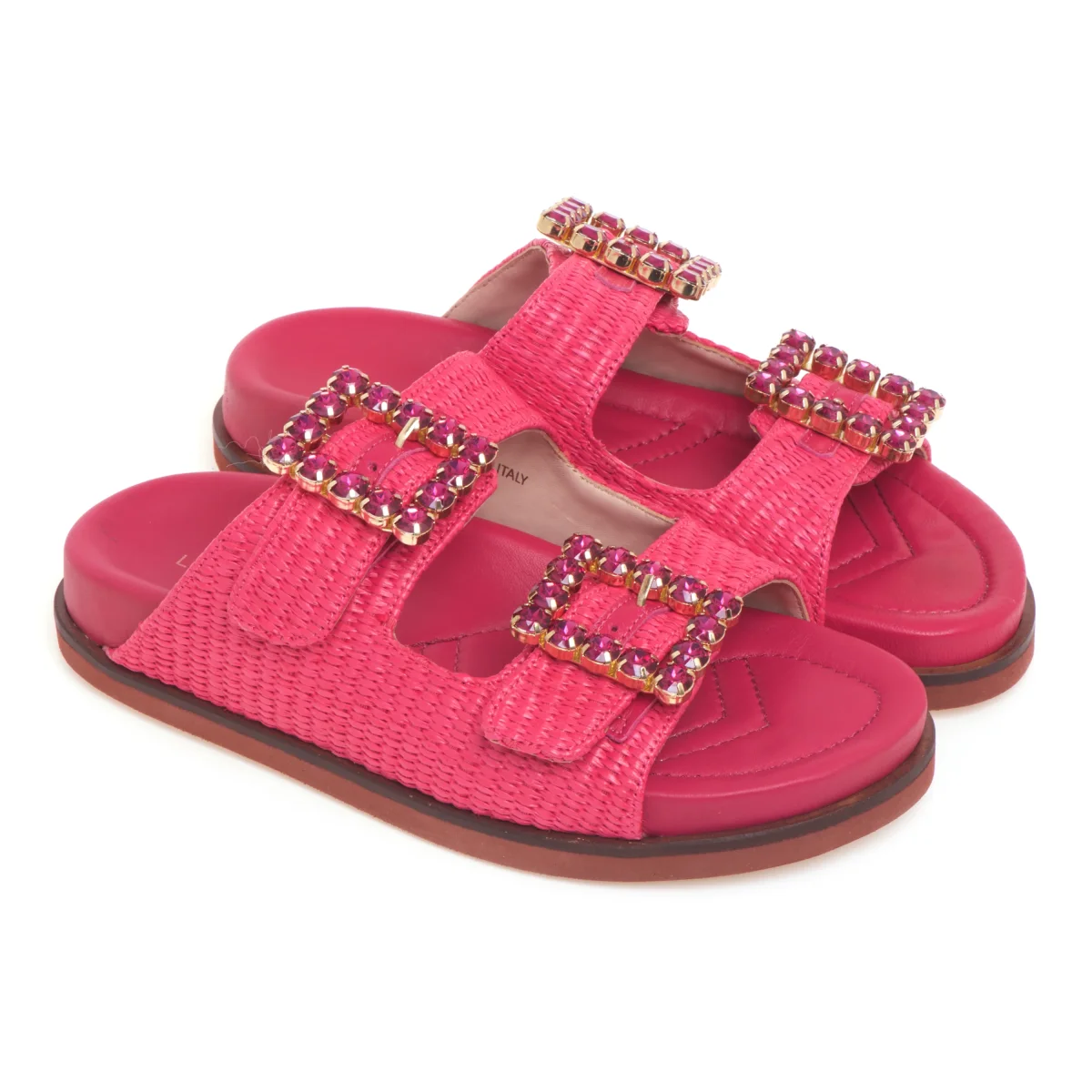 Ciabatta in rafia Lorenzo Mari con doppia fibbia e fussbet anatomico - immagine 3