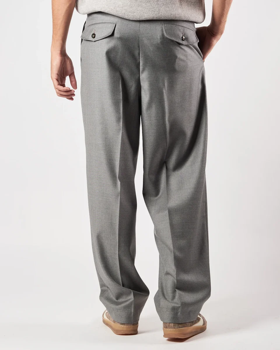 Pantalone Lbm19111 doppia pence largo grigio - immagine 4