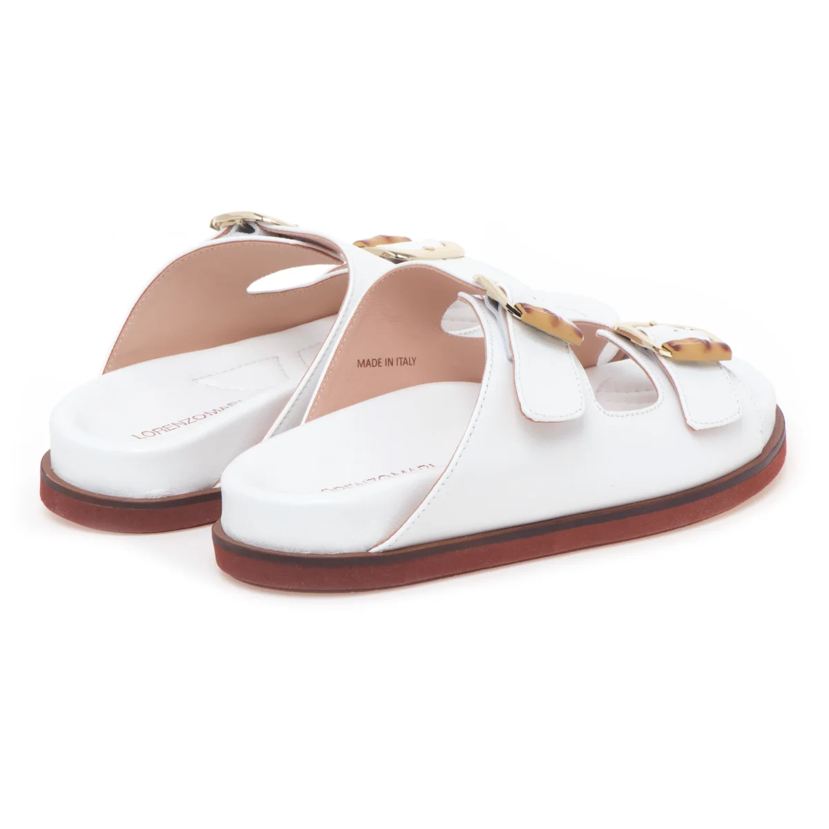 Ciabatta in pelle Lorenzo Mari con doppia fibbia e fussbet anatomico - immagine 4