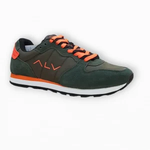 ALV Alviero Martini Sneakers 501716 camoscio verde logo arancio