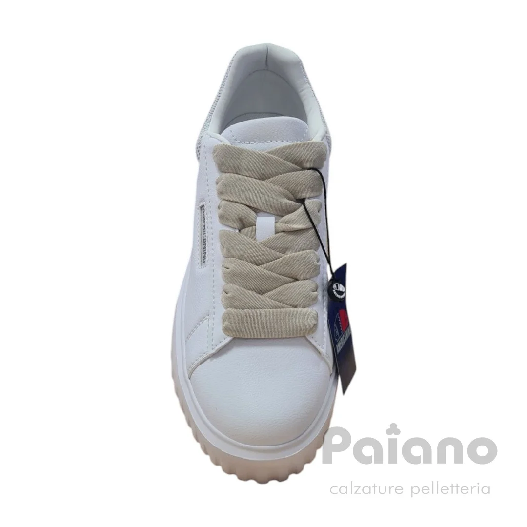 Americanino 514×00 pelle bianco riporto argento gomma alta - immagine 6