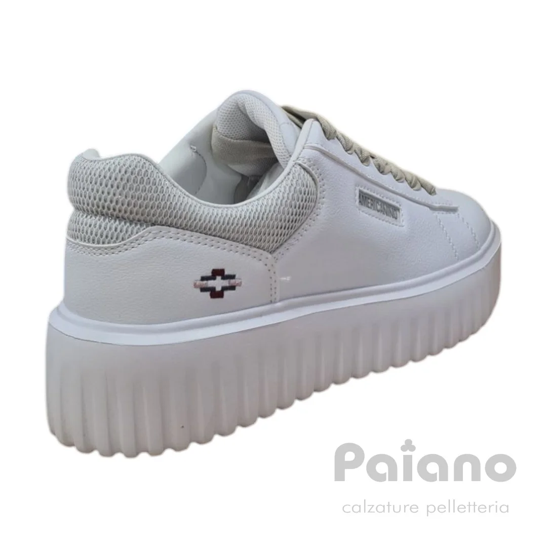 Americanino 514×00 pelle bianco riporto argento gomma alta - immagine 5