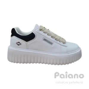 Americanino 514×00 pelle bianco riporto nero gomma alta