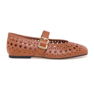 Ballerina ASH Brook in pelle laserata con cinturino regolabile