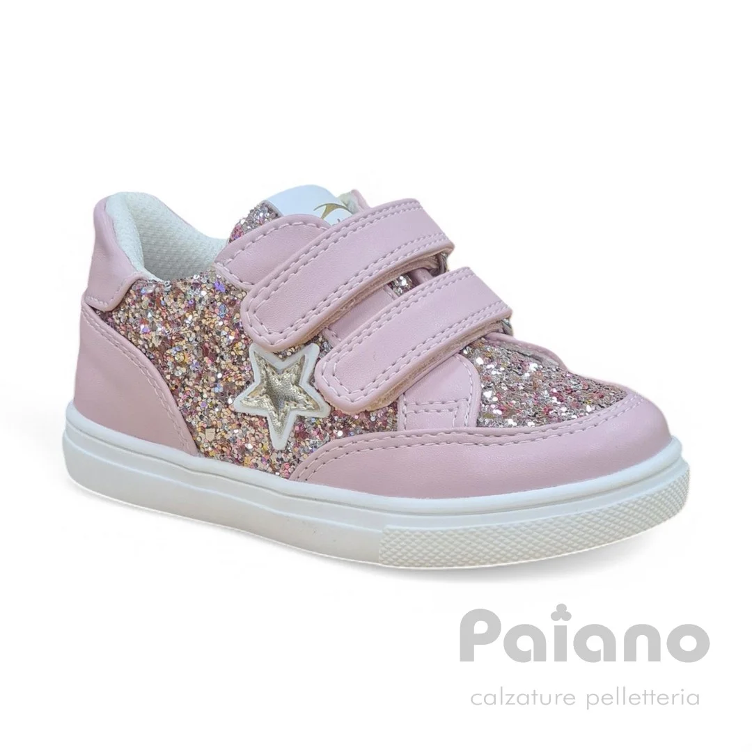 Balducci 5701 pelle glitter rosa chiusura a strappi - immagine 5