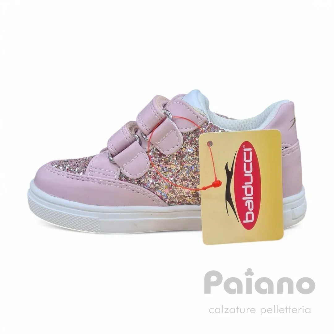 Balducci 5701 pelle glitter rosa chiusura a strappi - immagine 3