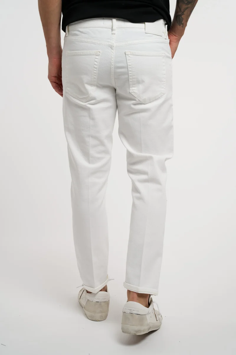 Pantalone in denim bianco Pt Torino - tapperd fit - immagine 5