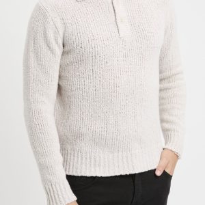 Lupetto Daniele Fiesoli in lana rasata con bottoni sul collo