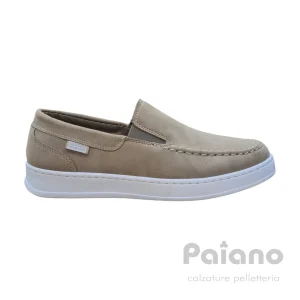 Enrico Coveri 516d24 nabuk beige mocassino gomma
