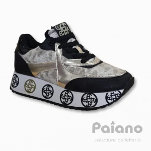 Sneakers Enrico Coveri 223204 nero riporti platino platform