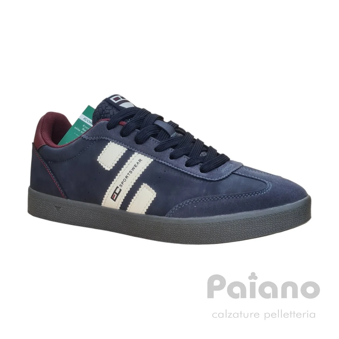 Enrico Coveri 424317 pelle nabuk blu scarpa bassa fondo gomma - immagine 2
