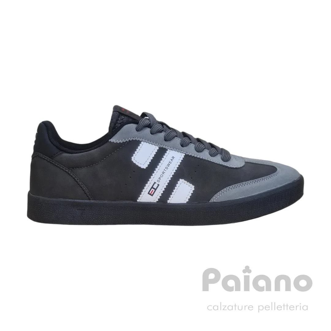 Enrico Coveri 424317 pelle nabuk grigio scarpa bassa fondo gomma - immagine 3