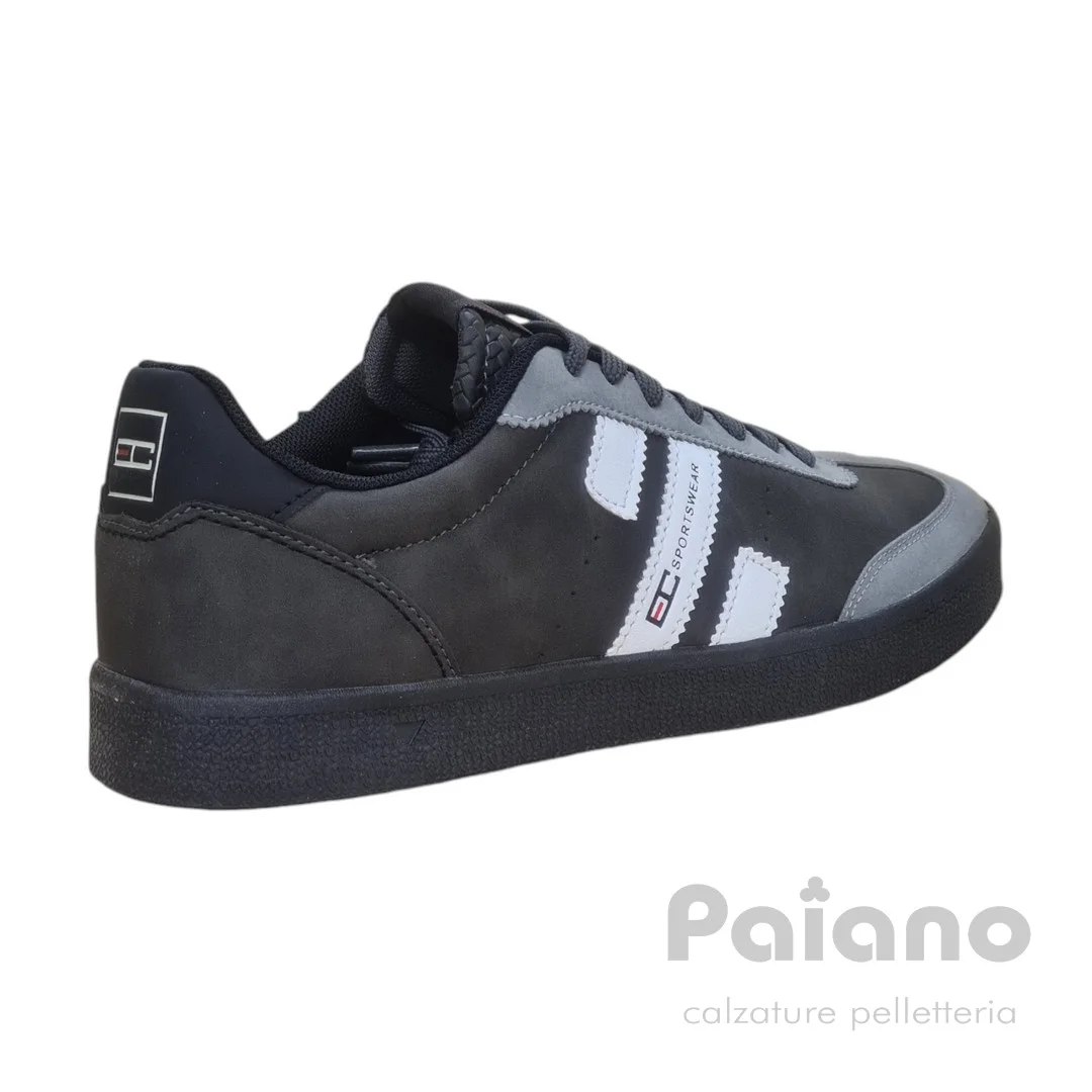 Enrico Coveri 424317 pelle nabuk grigio scarpa bassa fondo gomma - immagine 4
