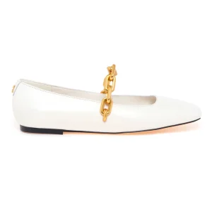 Ballerina Guess in pelle con punta quadra e citurino in metallo