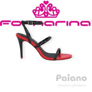 Fornarina Glam Cherry sandalo pelle nero tacco alto