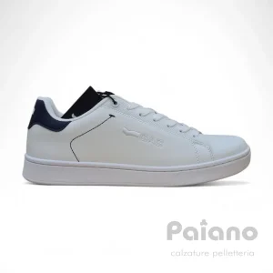 Gas 514115 sneakers pelle bianco riporto blu
