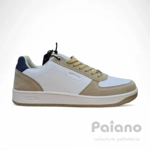 Gas 514211 sneakers pelle bianco camoscio beige