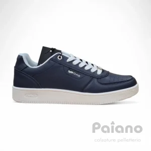 Gas 514210 sneakers pelle blu gomma bianca
