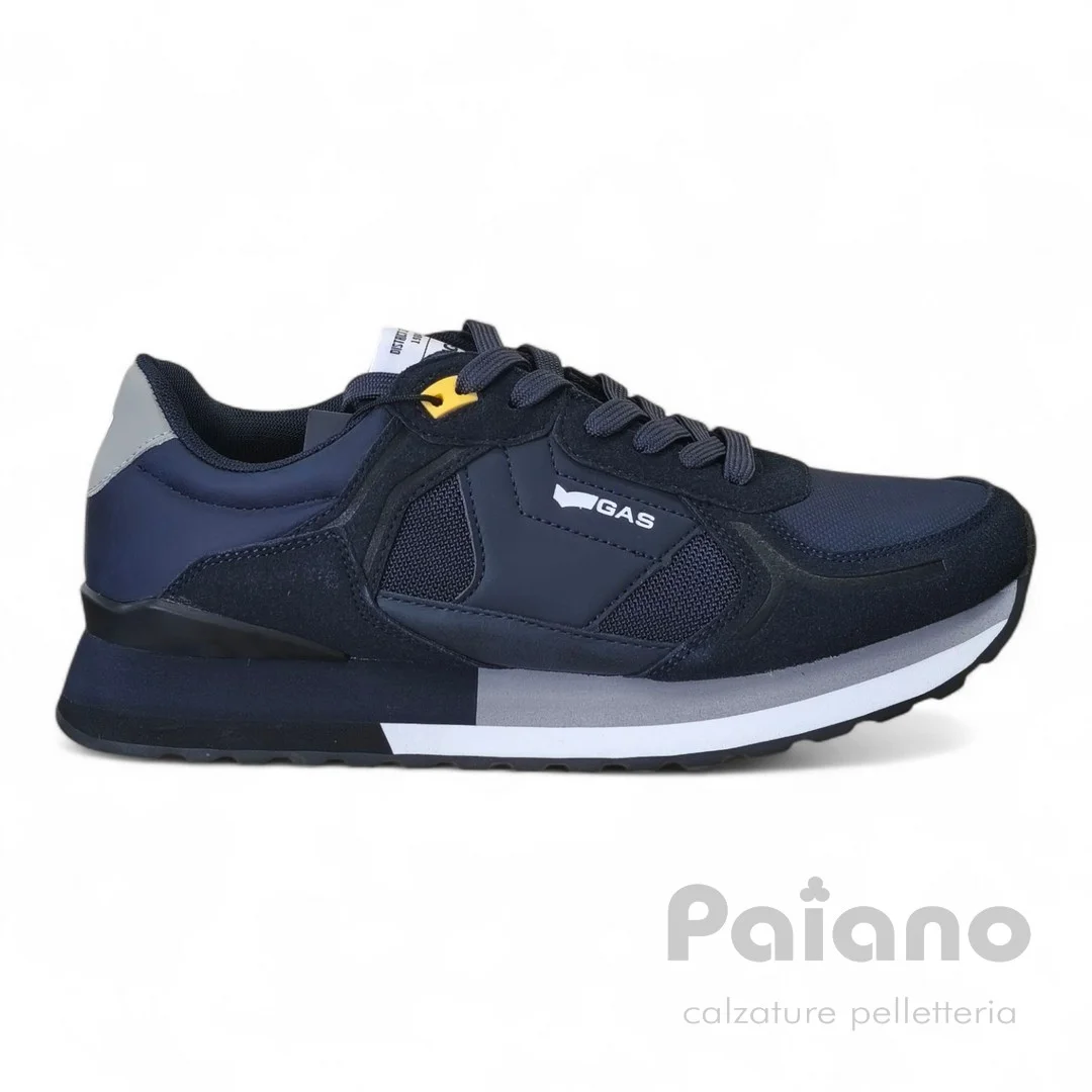 Sneakers Gas 523005 camoscio e pelle blu logato