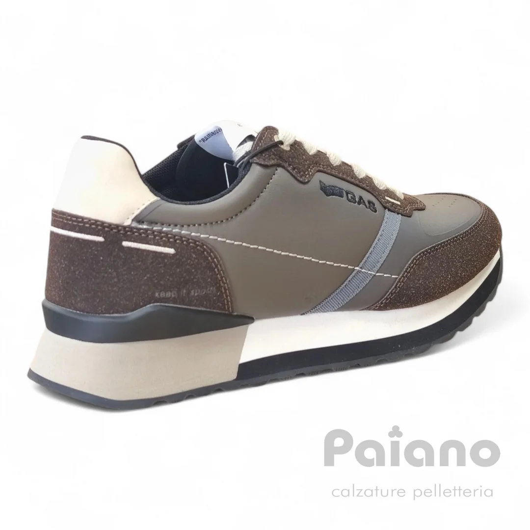 Sneakers Gas 523101pelle e camoscio marrone caffè - immagine 4