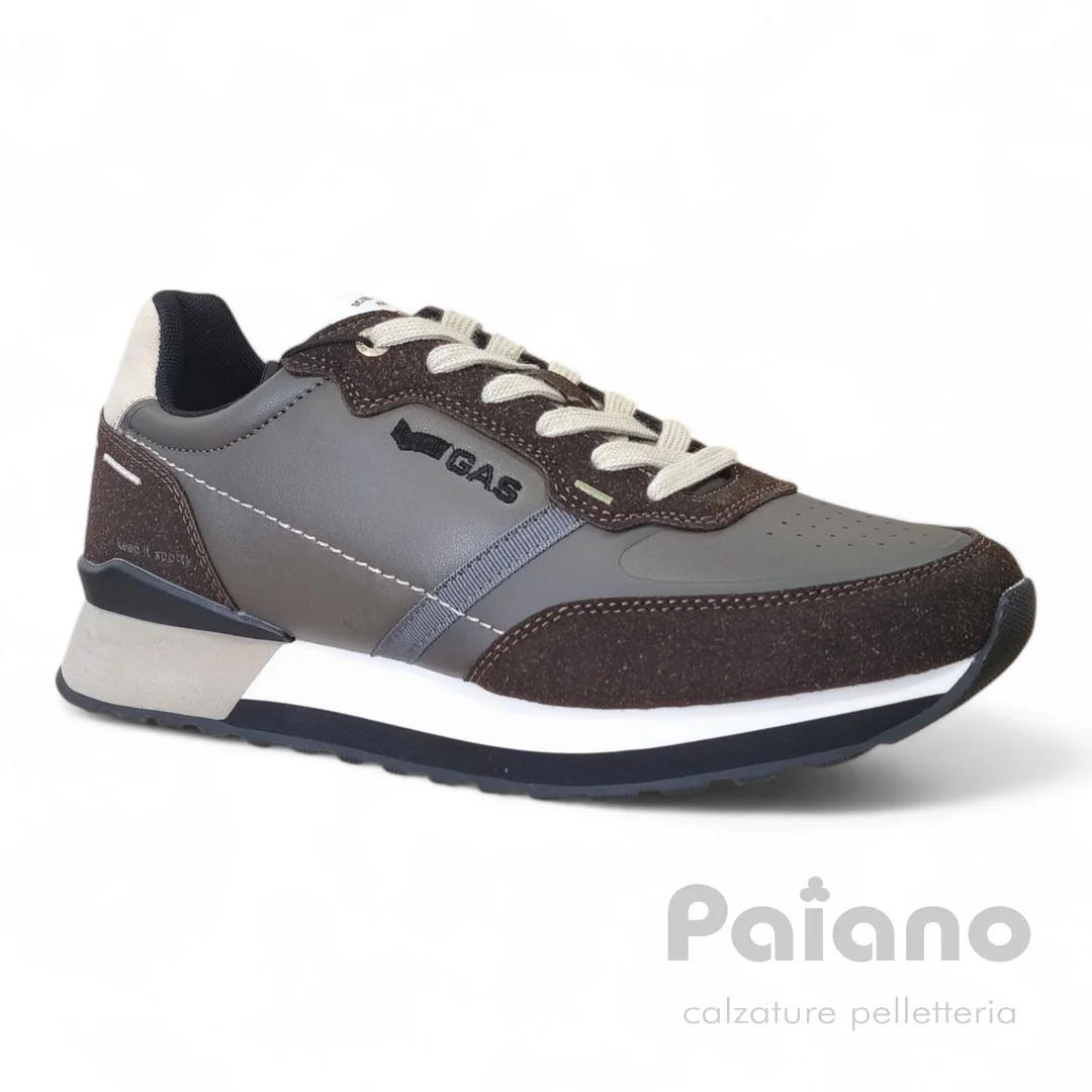 Sneakers Gas 523101pelle e camoscio marrone caffè - immagine 3